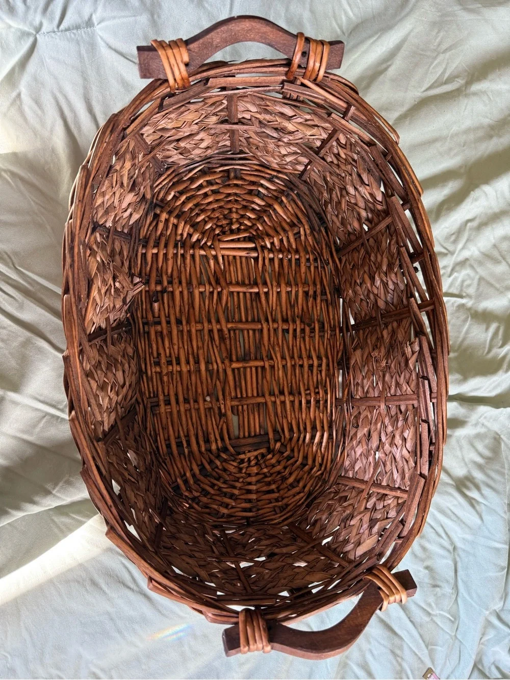 Woven Brown Decorative Storage Basket with Handles